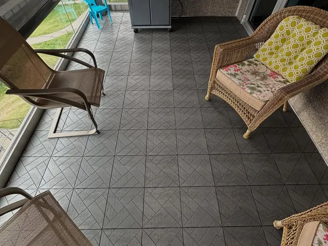 Interlocking plastic deck tiles